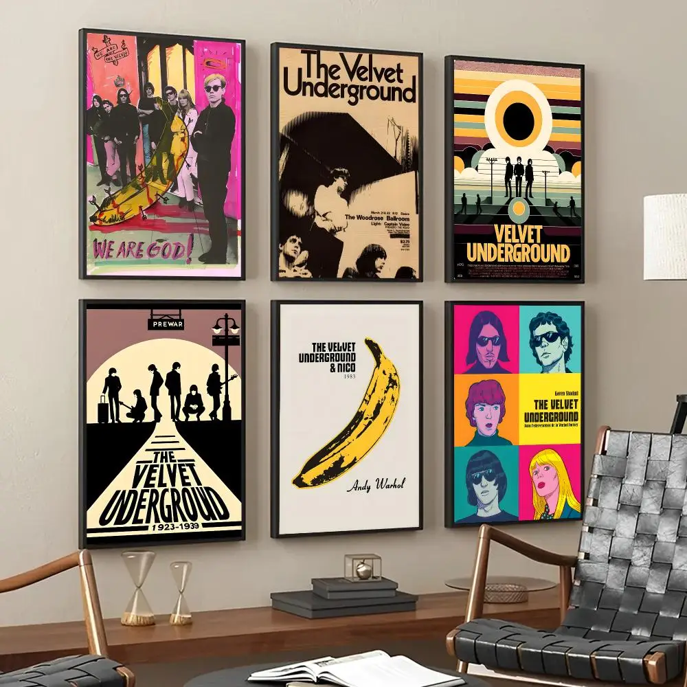 Band The Velvet Underground-Music Poster Decorative Wall Art Stickers Mural For Home Living Room Hallway Decor Gift
