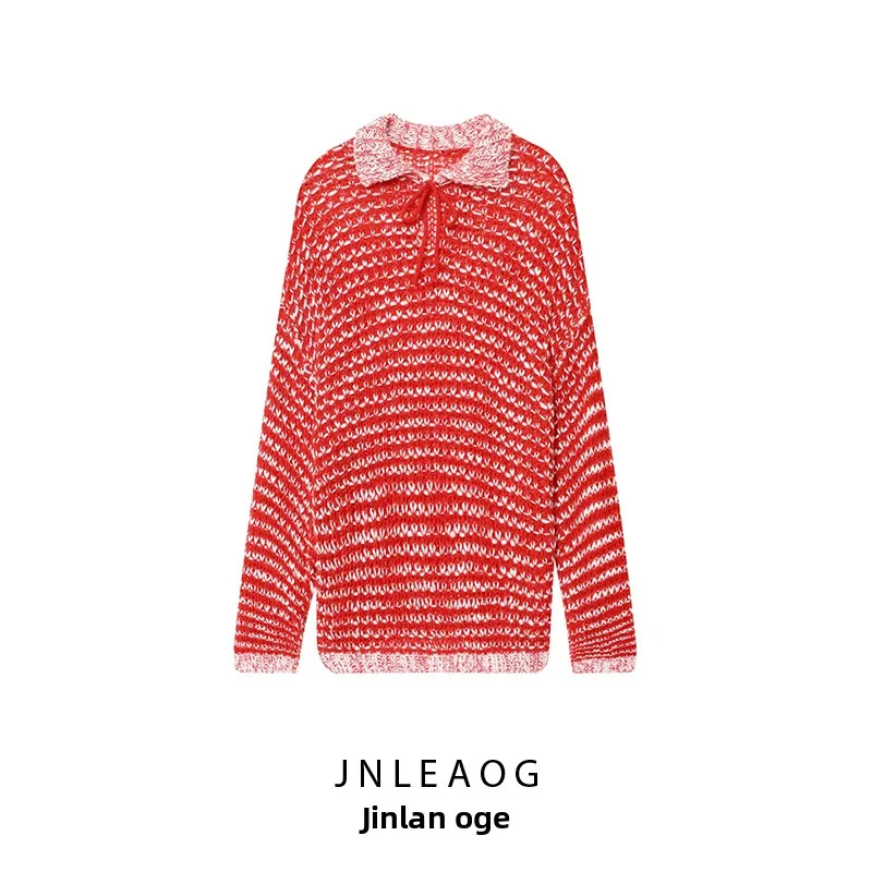 Faionable  Ne Knitted Sweater Women's Casual Versatile Sle Autumn New Arrival Polyester Fiber Long Sve Regular Fit