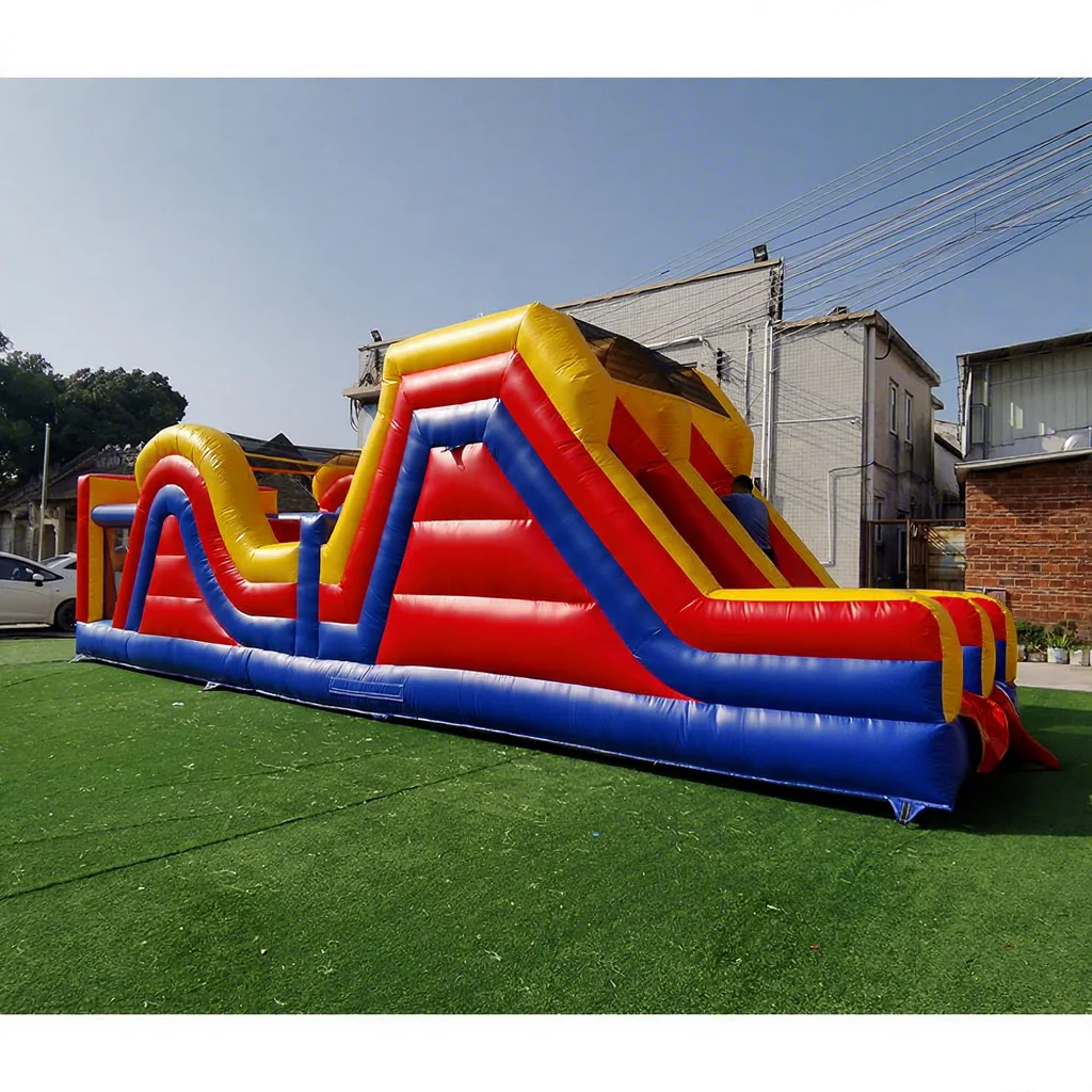 

Надувная коммерческая игровая площадка для детей: уличный батутный комплекс с препятствиями