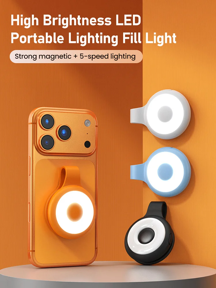Lumière de remplissage magnétique pour téléphone Portable, miroir arrière Portable pour Selfie, Assistant de photographie, Clip de prise de vue, lumière de remplissage pour nuit, 2026