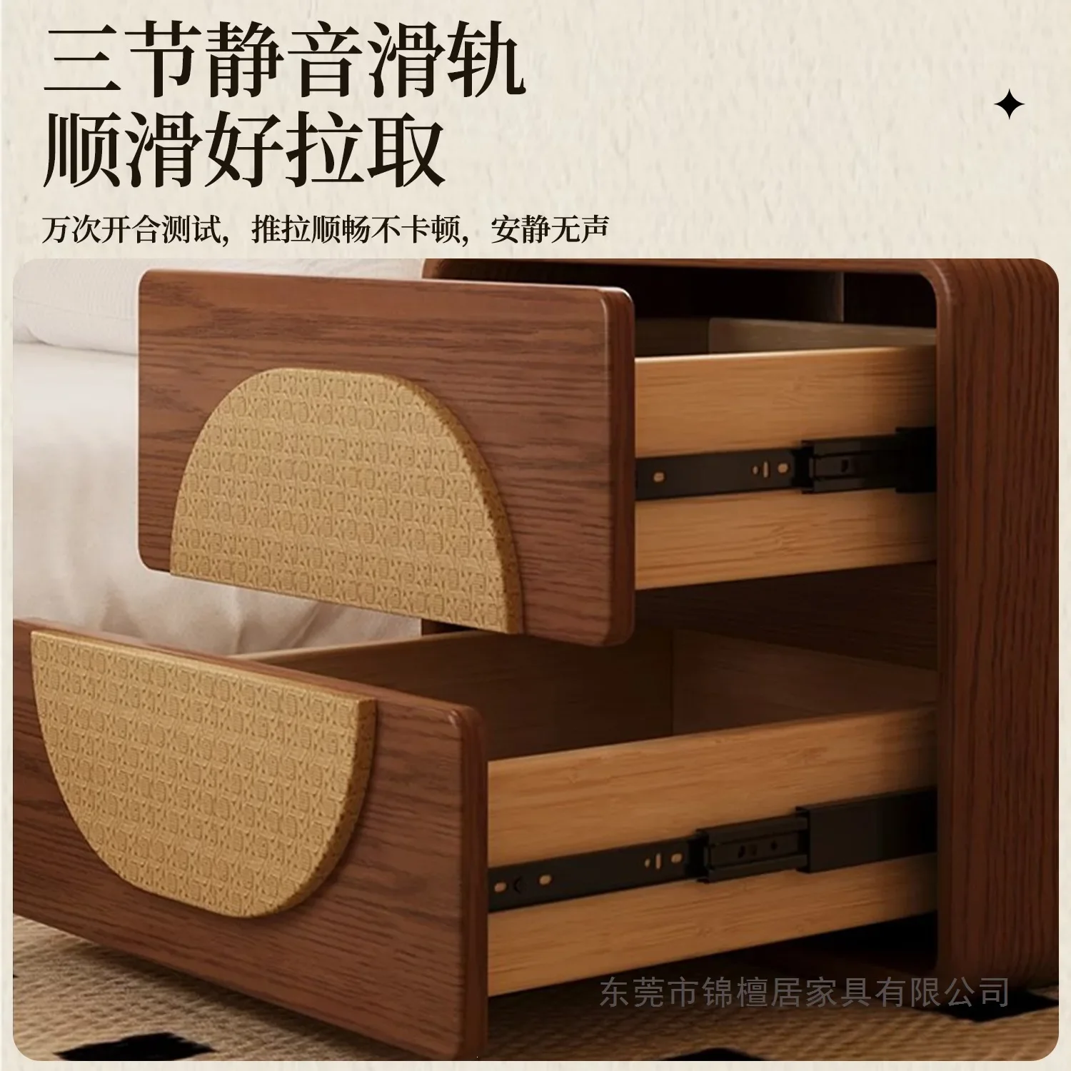 DSA retro bedside table wholesale antique style small apartment bedroom bedside table double pump storage locker