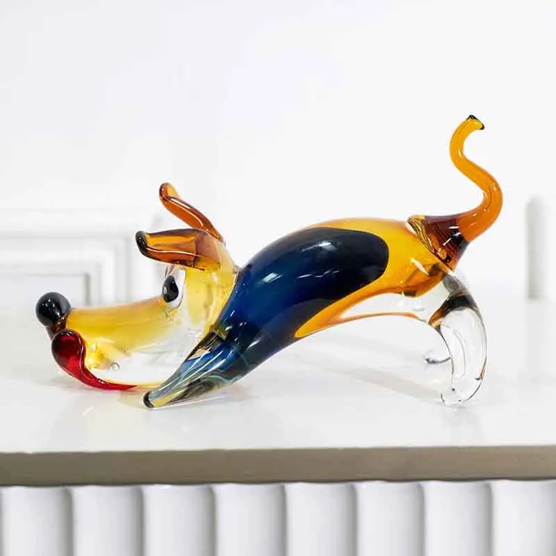 Dog Sculpture Ornament, Glass Crafts Decor, Luxury Artworks Statues, Creative Home Desktop Decoration, Nordic Gifts, Customized