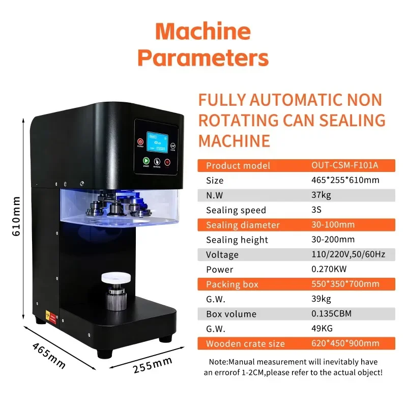 Automatic Plastic Can Sealing Machine Transparent Plastic Can Beverage Sealer