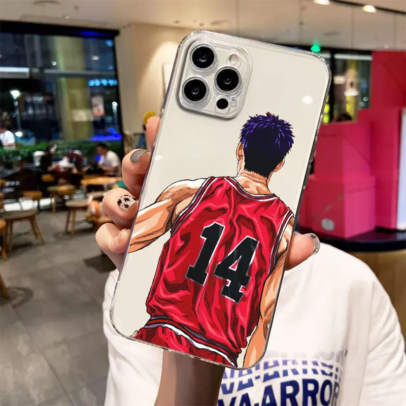 Slam Dunk Cute For iPhone 15 14 13 12 11 Pro Max XS Max X XR 7 8 Plus 6S 5S Shockproof Transparent Phone Case