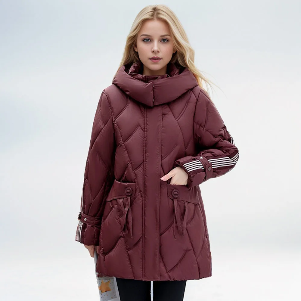 Winter Down Coat 2024 Parkas Women Cotton Jacket Coat Ladies Long Hooded Outwear Parka Thick Cotton Padded Female Overcoat Tops