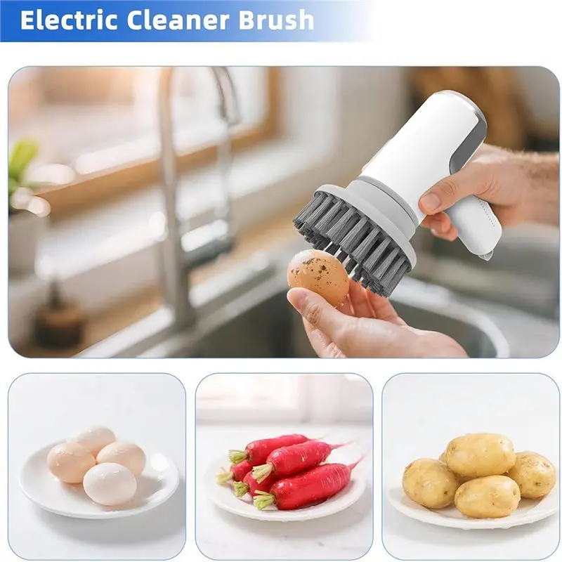 B01C-Electric Egg Cleaner Brush - Egg Washer For Fresh Eggs & Vegetable Brush With Battery Level Display,2 Speed Settings