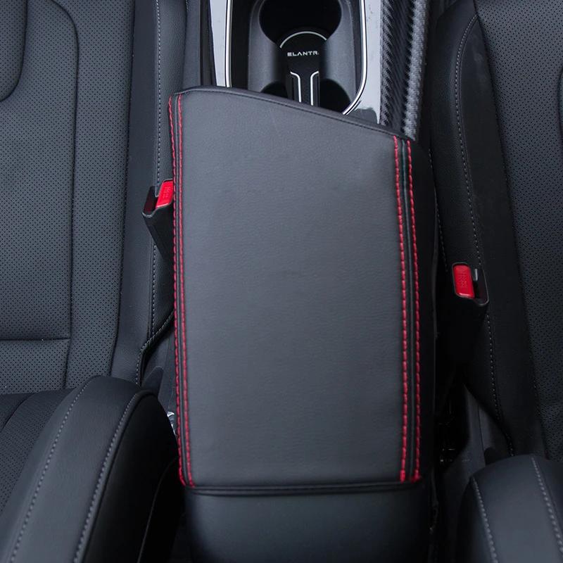 For Hyundai Elantra CN7 Accessories 2021 2022 2023 2024 Car Center Armrest Box Leather Protective Cover Car Decorate