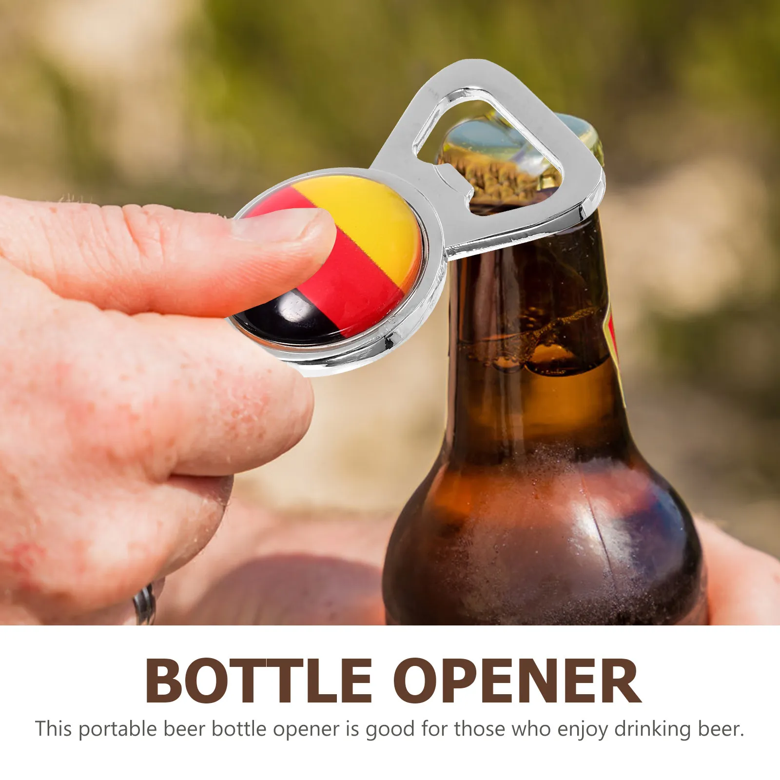 2Pcs National Flag Beer Bottle Opener Keychains Manual Metal Bottle Openers Lightweight Decorative for Parties Daily Use Germany
