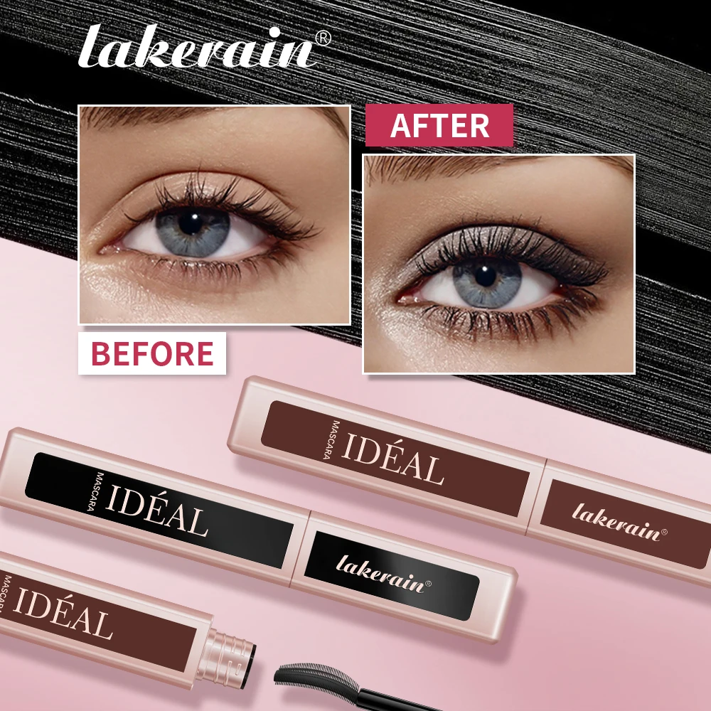 Lakerain Lengthening Volumizing Mascara Long Lasting Makeup Effect Nourish Eyelashes Clump-Free Suitable for All Skin Tones