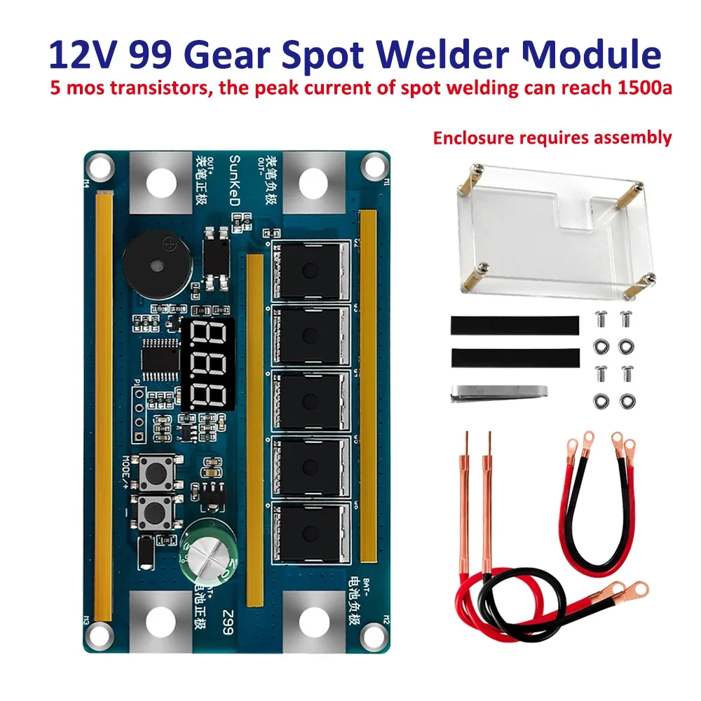 12V 99 Gear Spot Welder Module 18650 Lithium Battery Energy Storage 5 Mos Transistors Spot Welding Machine DIY Soldering Kit