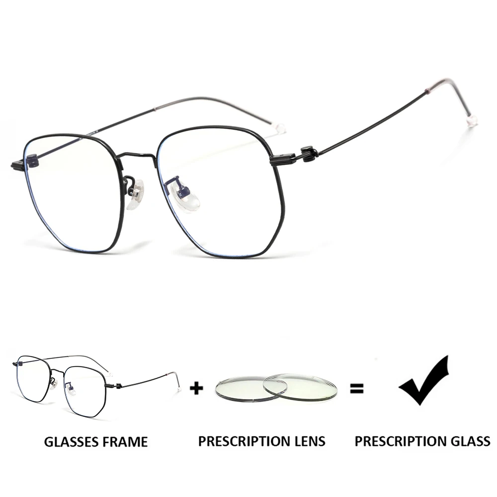 Gesruny Titanium Glasses Frame prescription Glasses Men Women Brand Design Ultralight Myopia Eyeglasses Simple Small Eyewear
