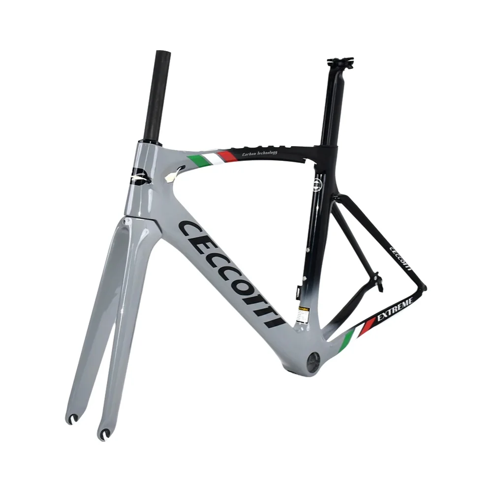 NEUER CECCOTTI Carbon-Rennradrahmen für Felgenbremsen, Bestseller Rennradrahmen mit BSA-Tretlager, Carbon DIY-Rahmenset, DPD-Versand