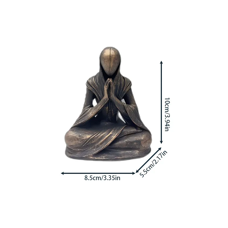 Meditation Alien Statue Resin Handmade Sculpture Yoga Zen Desktop Decor Unique Gift For Home Office