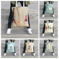 Borsa a tracolla in tela organizzazione portaoggetti Borse cosmetici viaggio Borsa da donna Shopping Custodia in tessuto cartone animato drogheria kawaii