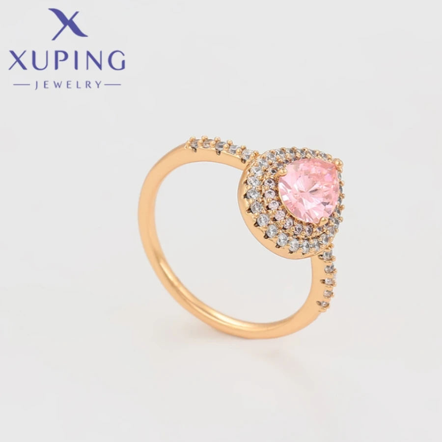 Xuping Jewelry Fashion New Ornaments European Gold Color Rings for Women Schoolgirl Christmas Exquisite Wedding Gifts X000655904