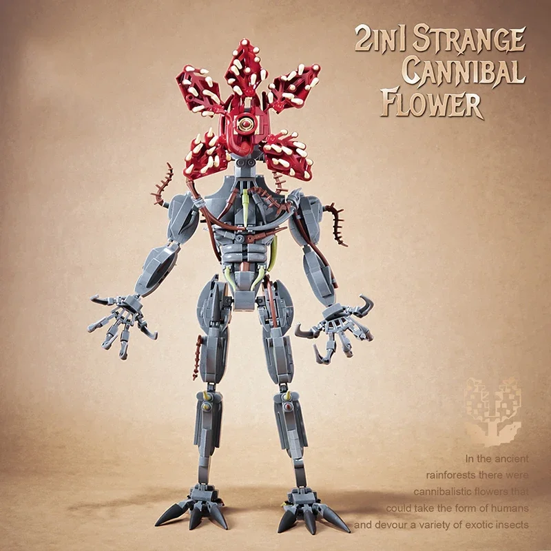 

MOC Monster Carnivorous Plant DIY Building Bricks with LED Lights, STEM Educational Assembly Toy for Kids Creative Birthday Gift