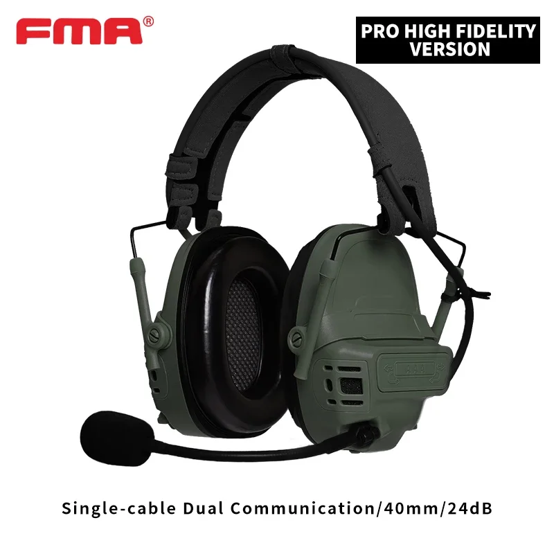 FMA FALCON EARS Tactical Communication Headset Hearing Protection Noise Canceling High Fidelity FE-40 PRO Headphones TB1490-A