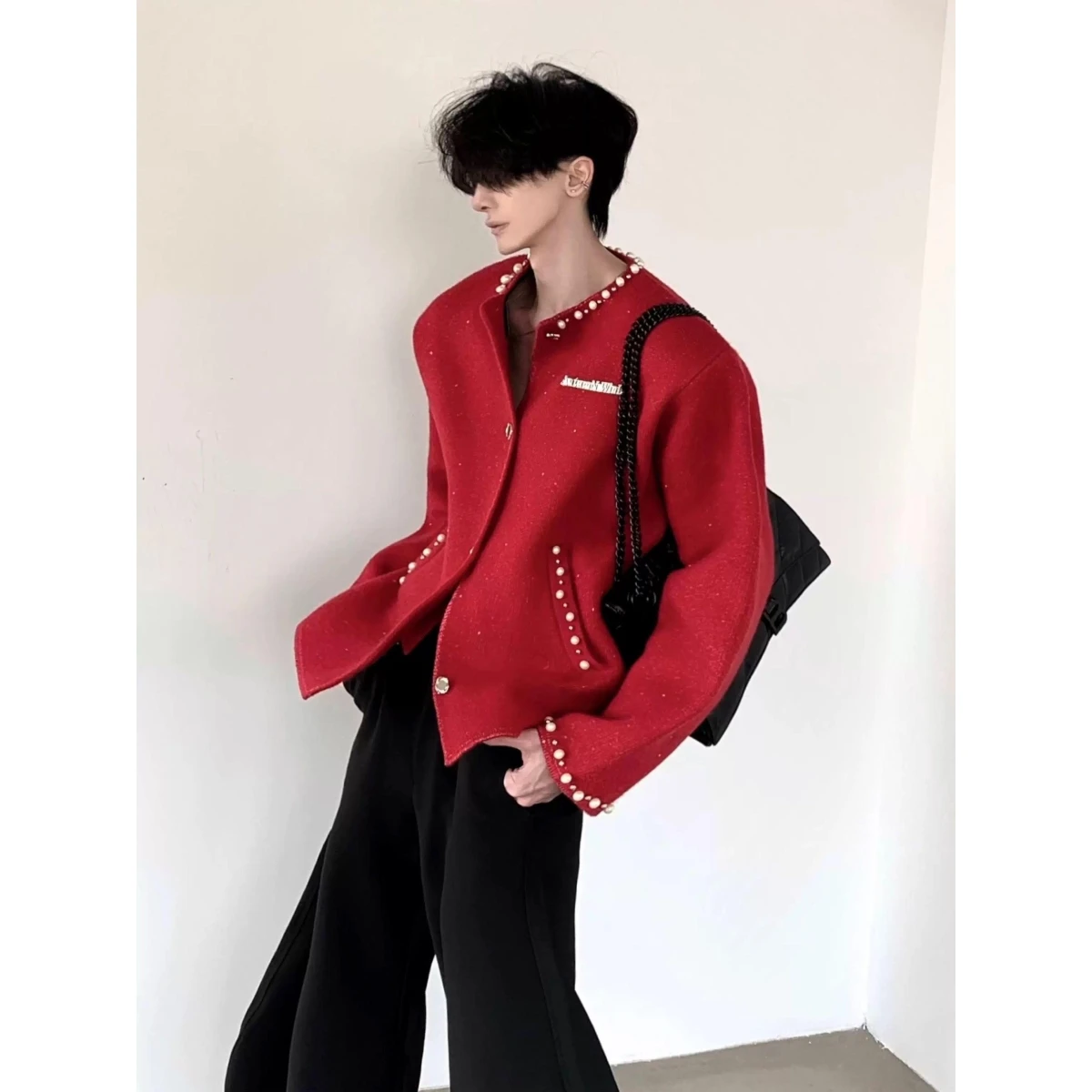 

Дизайнерский свитер, кардиган, мужской ленивый высококачественный блесток, маленькое пальто Fraance, осенне-зимняя модная трикотажная одежда