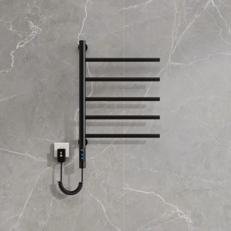 2025 Smart Electric Stainless Steel Heated Towel Rack with Constant Temperature Rotating Towel Rack and Heater for Bathrooms