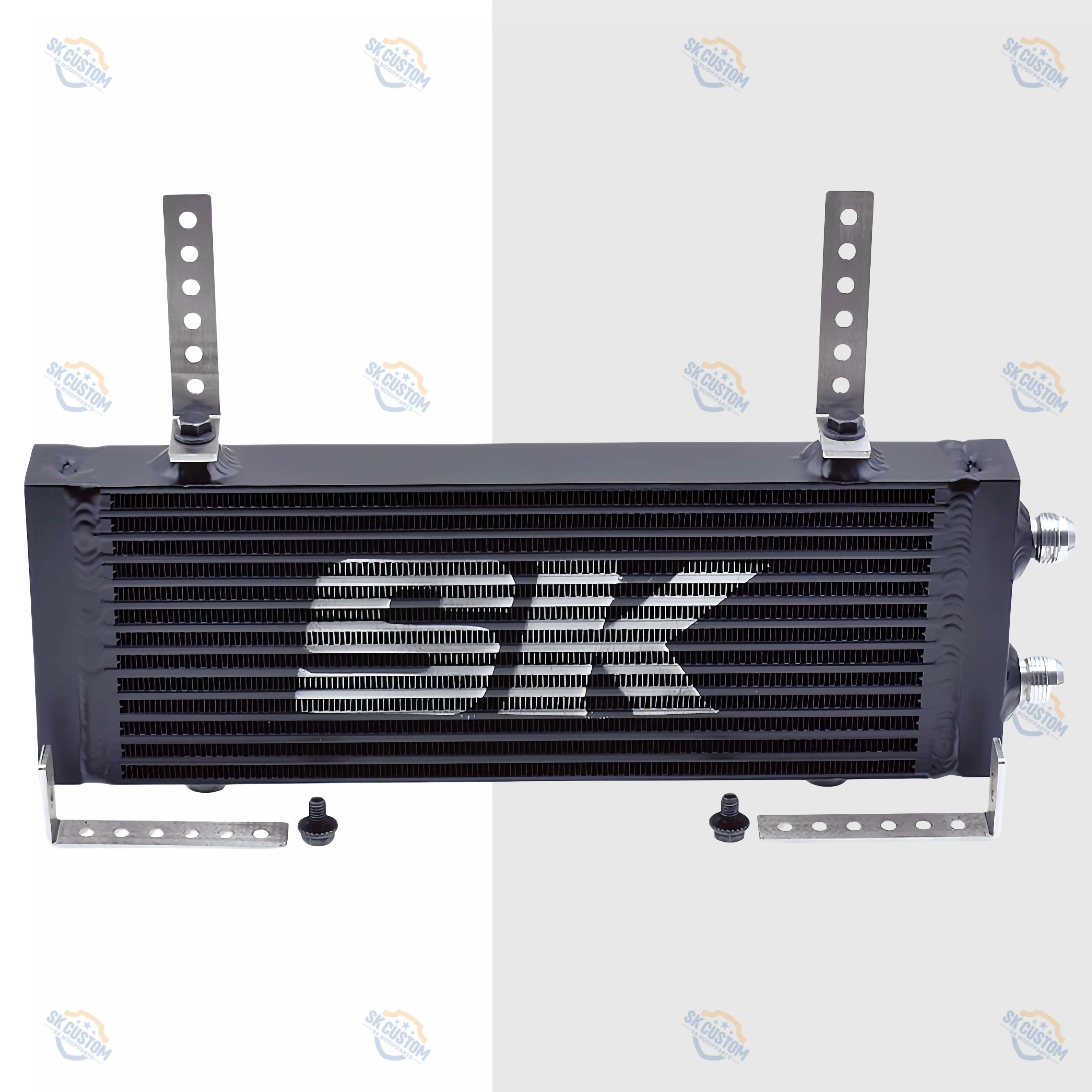 SK CUSTOM Chłodnica oleju ze stopu aluminium Silniki ogólne Zmodyfikowana płyta chłodnicy oleju Podwójny wylot boczny AN10 Części Auto Parts — zdjęcie 3