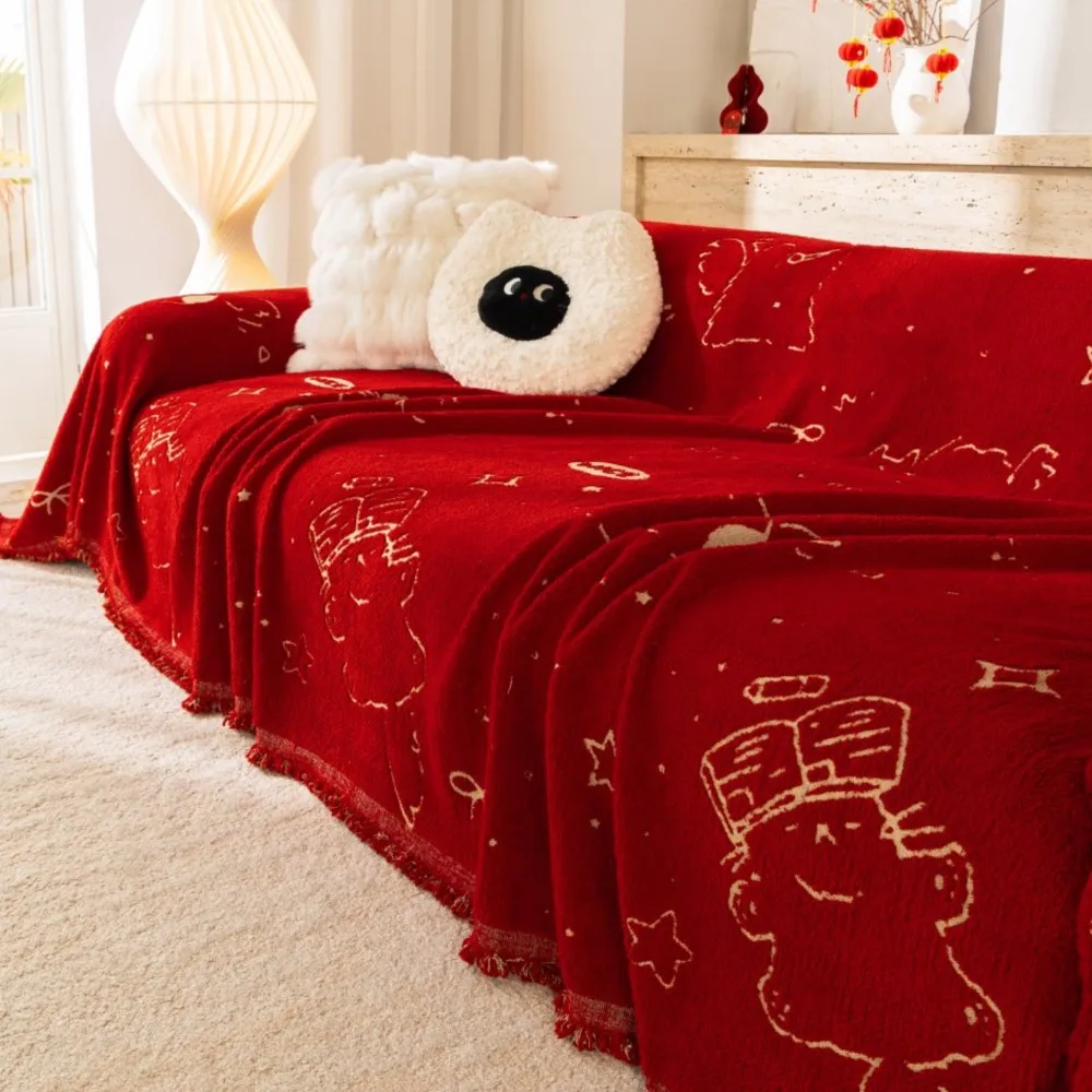 

2026 Cat Dog Print Modern Fleece Sofa Mats Full Coverage Thicken Four Seasons Universal Sofa Throw Cover Blanket Mats