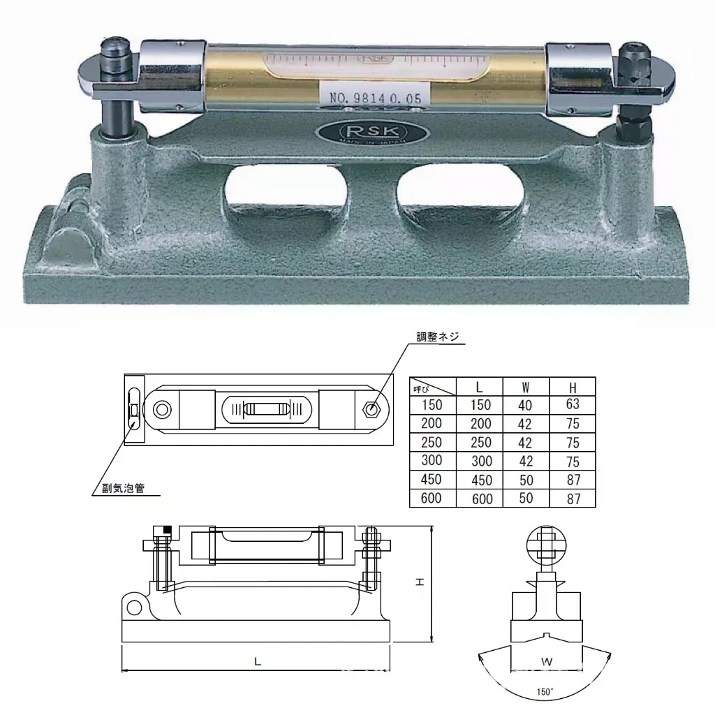 RSK Niigata Riken Adjustable Plate Level 543 Series, Bubble Level