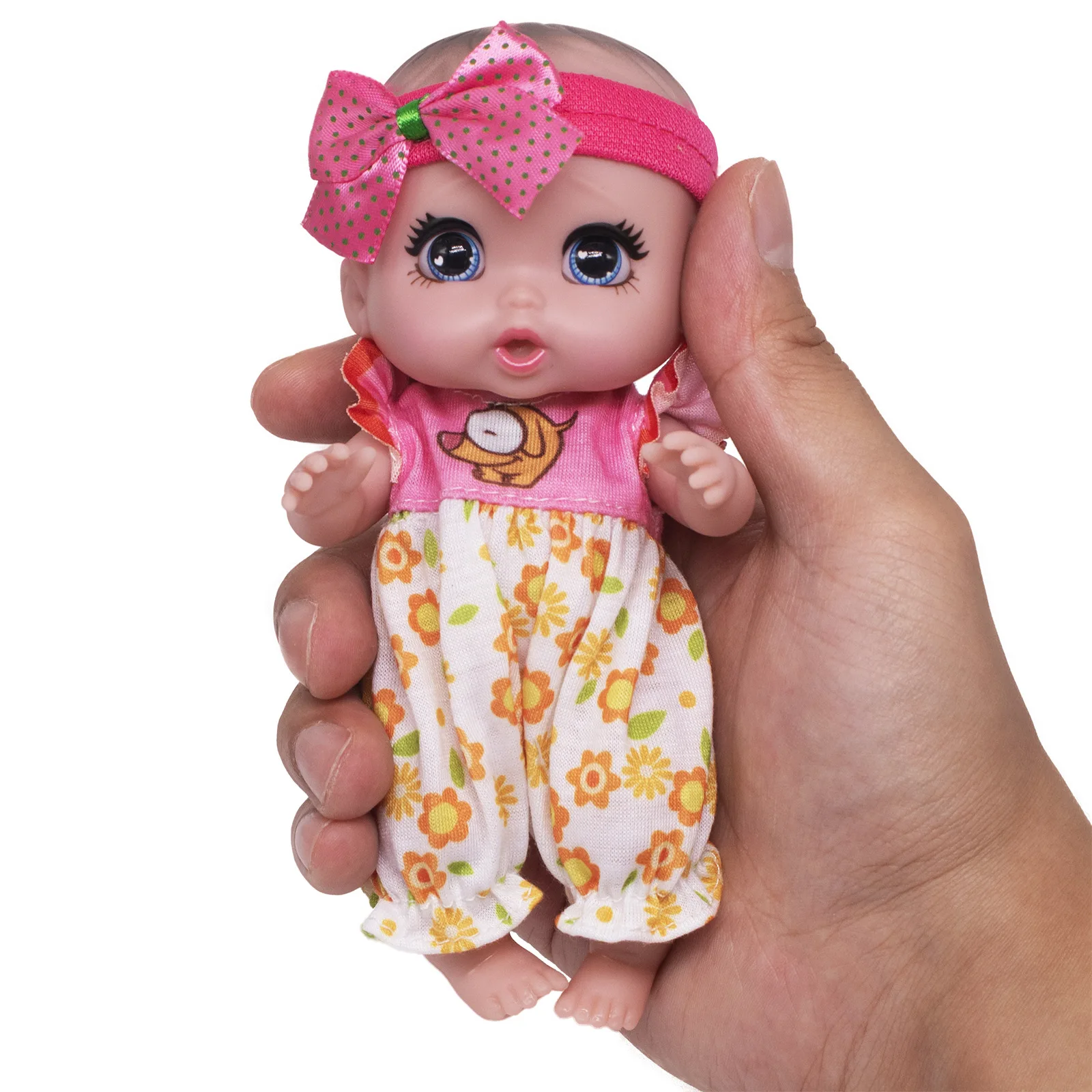 6 Inch Simulation Reborn Dolls Mini Cute Girl Play House Toys Soft Rubber Exquisite Little Reborn Dolls Kids Best Birthday Gifts