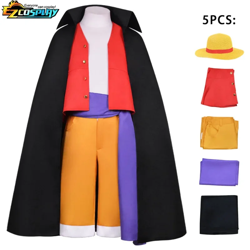 Monkey D. Costume Rufy per uomo Rufy Cosplay Trench Coat Wano Country Abiti per uomo Festa di Halloween Set completo