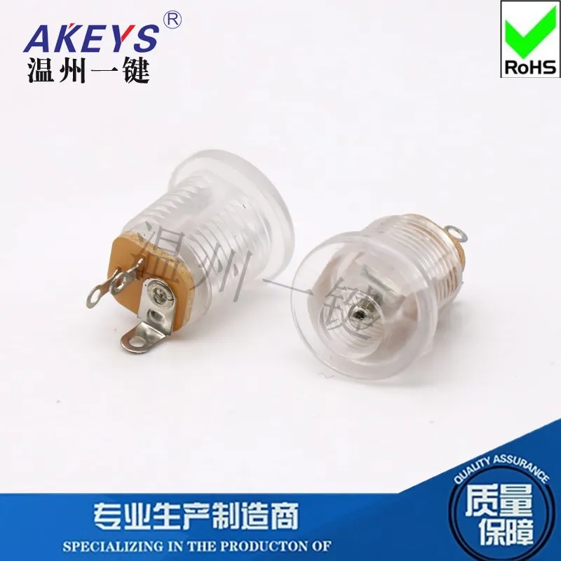 DC-022m Transparent DC Power Socket 5.5-2.1mm round Hole Threaded Nut Dc022 Dc2.0 round Needle