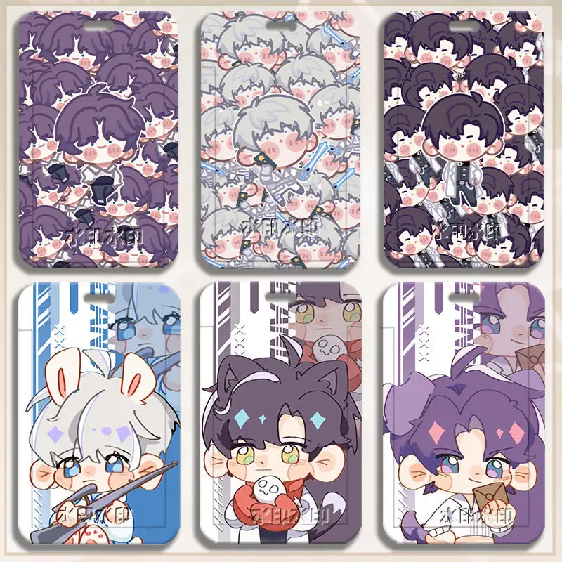 Love and Deepspace Anime Keyring Student School Card Meal Card Bus Travel Card Cover KeyChain Pendant Gifts