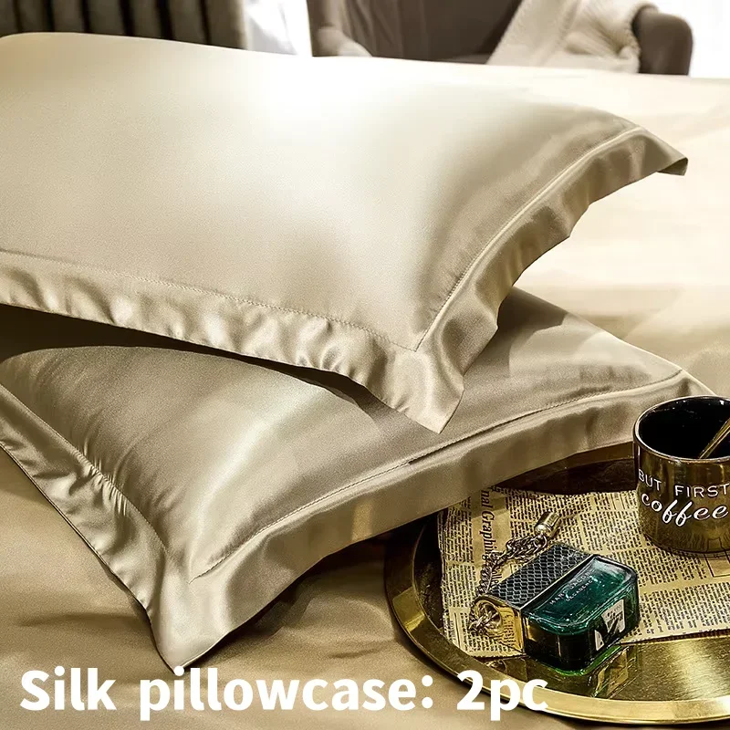 2pc 100% Pure Silk Pillowcase Real Natural Silk Pillowcase Mulberry Silk Pillowcase