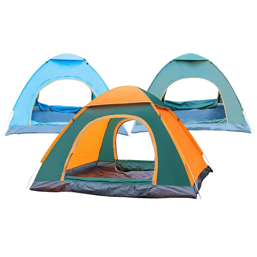 Camping Equipment Light Canvas Automatic Folding Pop Up 2 Person Outdoor Clamping Camping Tent Waterproof For Camping