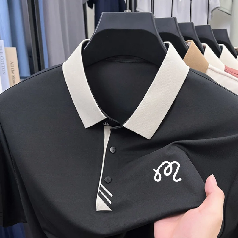 Leichter Luxus, exquisites Herren-Original-Print-Poloshirt, cooles Sommer-Revers-Kurzarm-T-Shirt, hochwertige Herrenbekleidung für den Alltag. – Detail 14
