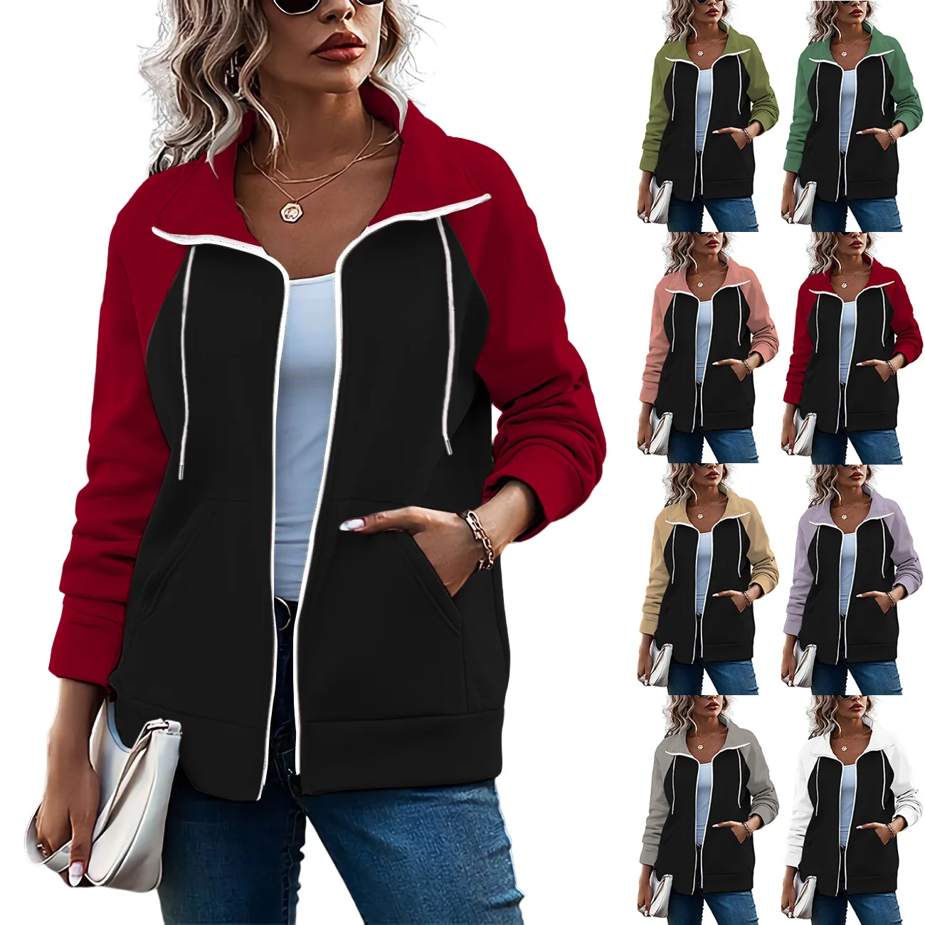 

Свободная цветная блузка с капюшоном, женская футболка больших размеров с отложным воротником Jaet Long Sve, футболка из другого материала, осенняя коллекция