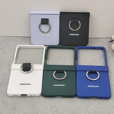 Чехол с кольцевой ручкой для Samsung Z Flip 7 6 5 4 3, матовый жесткий противоударный чехол для телефона с пряжкой для Galaxy Z Flip7 ZFlip6