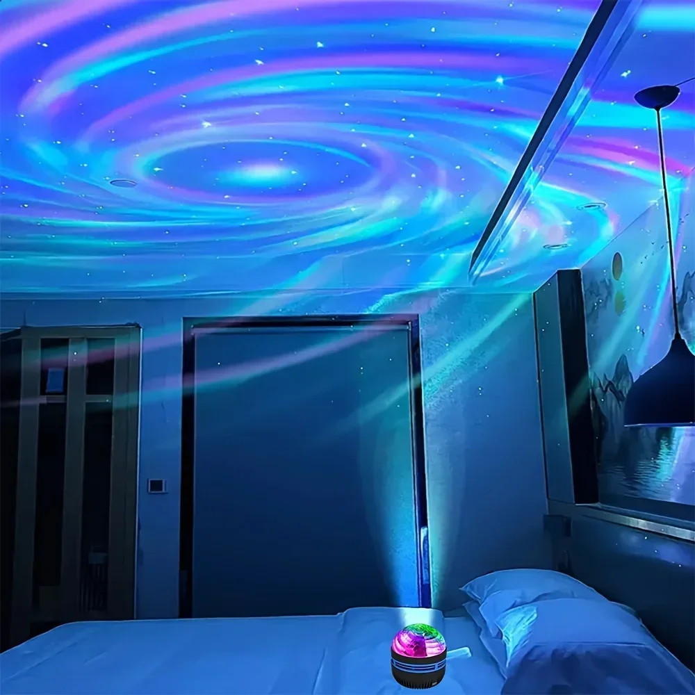 Aurora Projection Stage Light USB LED Projector Christmas Party Decorations Remote Control 7-Color Dreamy Sky Party Night Lights
