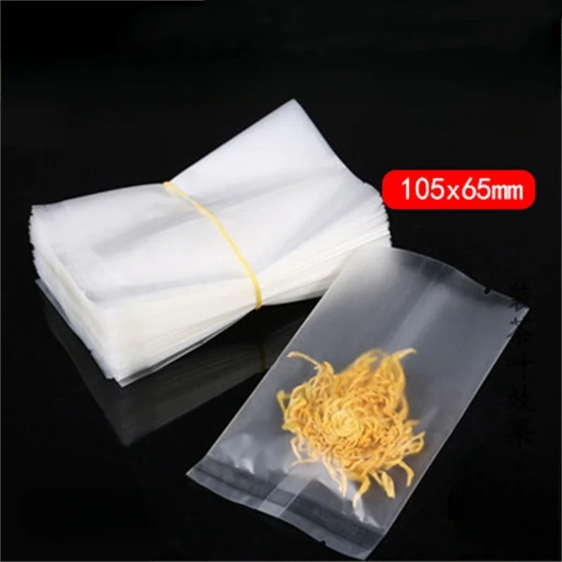 StoBag 50/100pcs Transparent Frosted Packaging Bag Long Plastic Heat Sealing for Coffee Scented Tea Powder Storage Gift Pouches