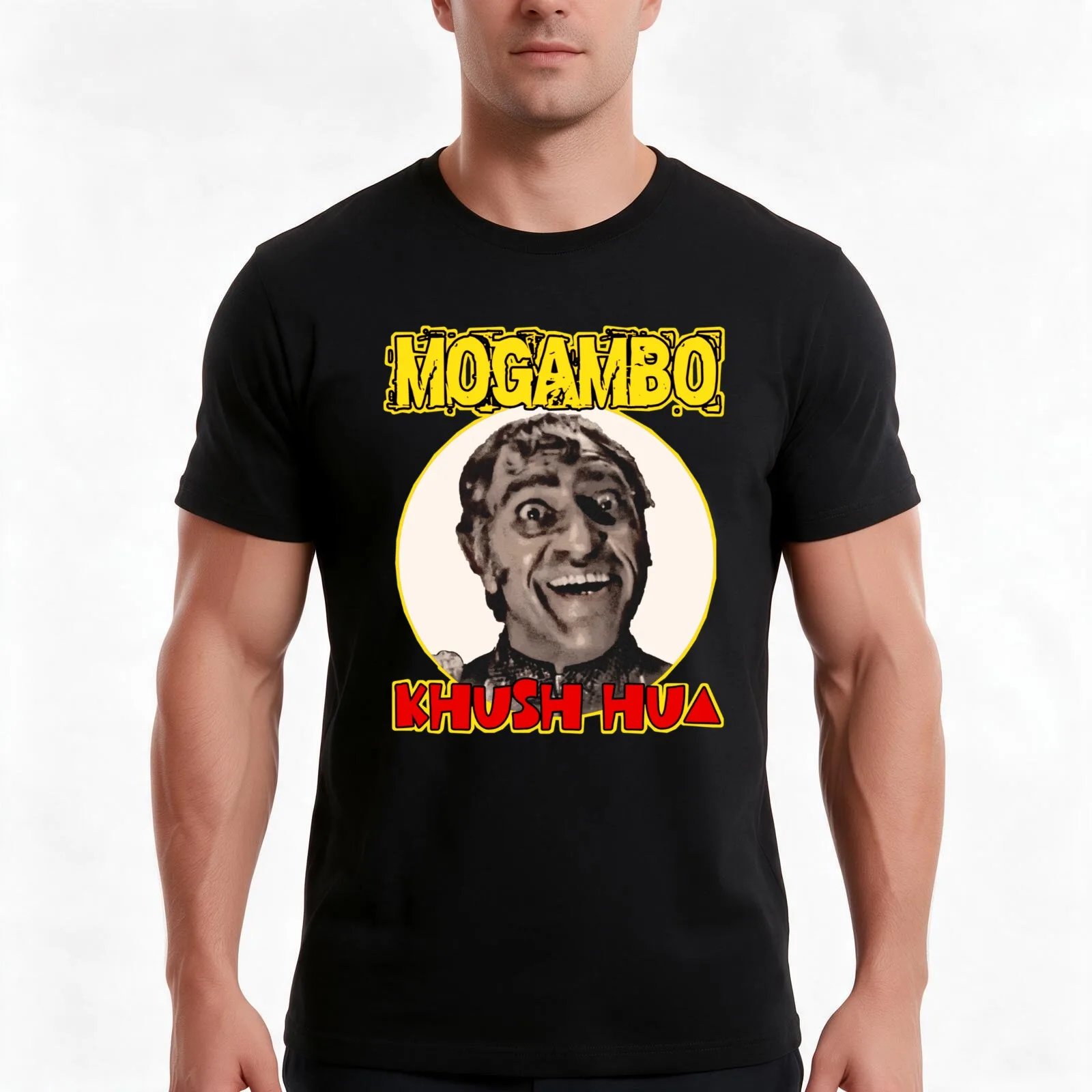Mogambo Khush Hua Bollywood Sarcastic Funny Desi Hindi T-Shirt Summer Casual Cotton Tee Oversized Streetwear Tops 100% Cotton
