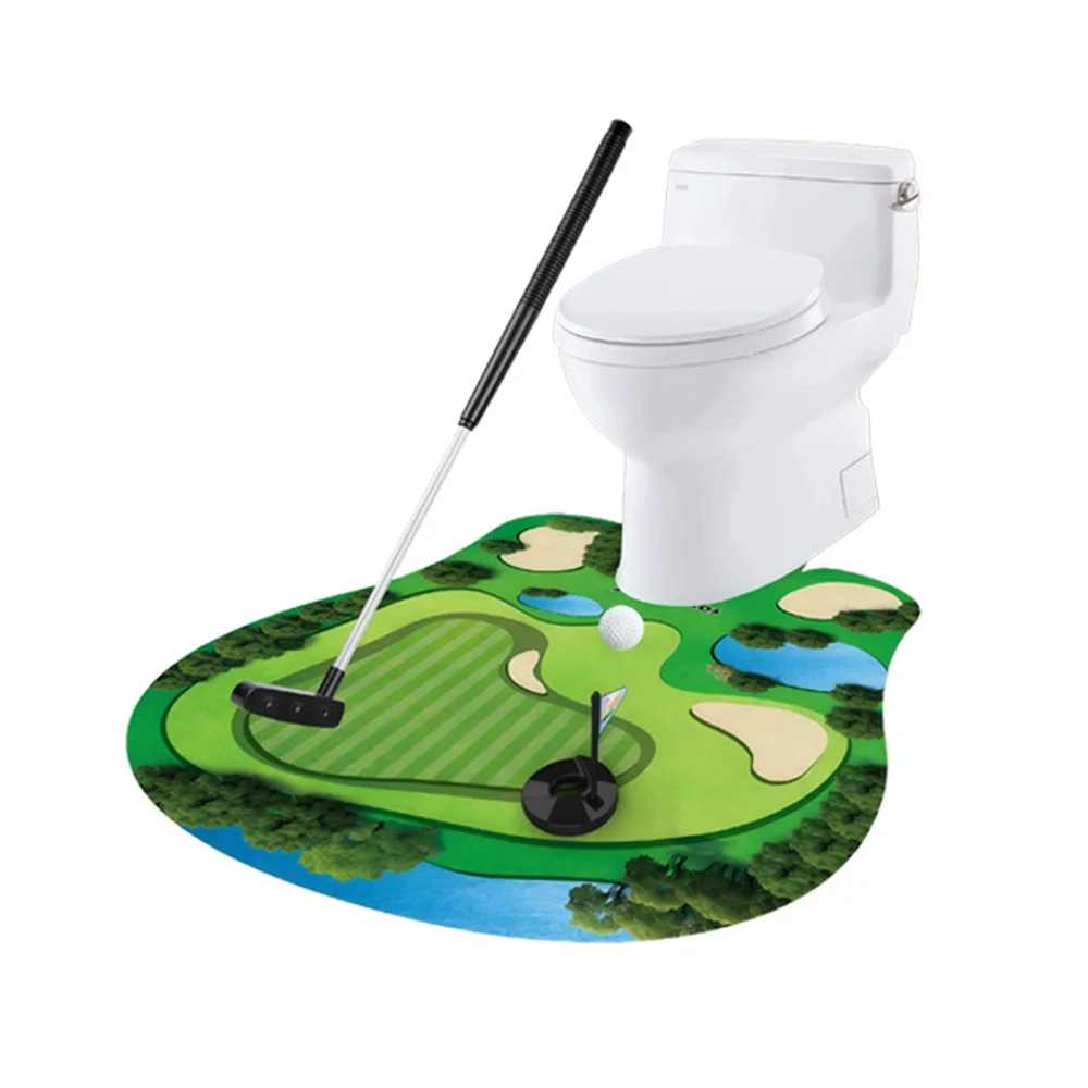 Zestaw do mini golfa z motywem toalety i piłki golfowej - zabawka sportowa do ćwiczeń, relaksu i rozrywki, śmieszny prezent dla mężczyzn i dzieci.