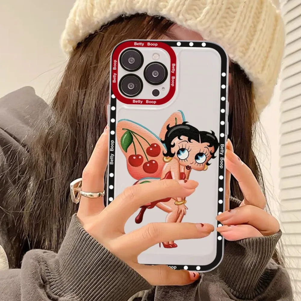 Cute Cartoon B-BettyS Girl For Samsung S 20 21 22 23 lite plus ultra Clear Mobile Cover Funda