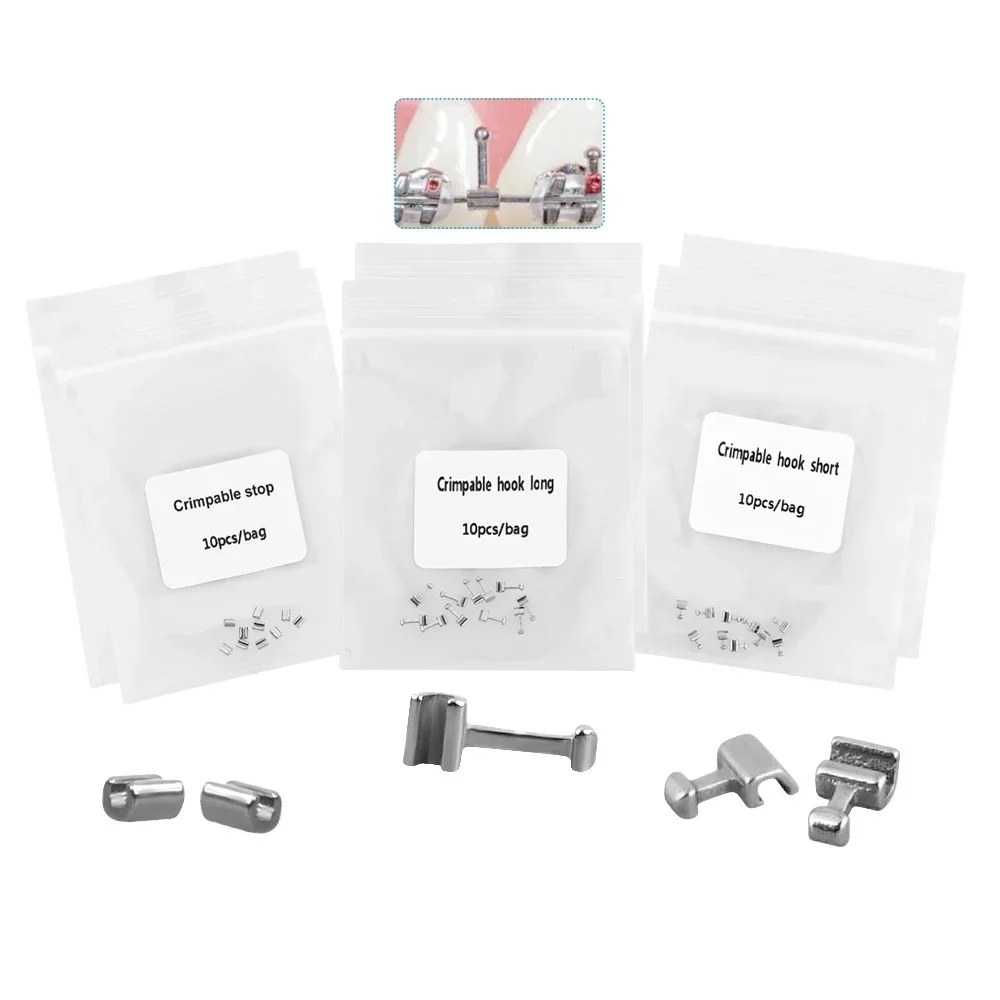 Orthodontic Crimpable Hook on the Arch Wires Long short stop Hooks Bondable With Buccal Tube Lingual Button Dentist Materials