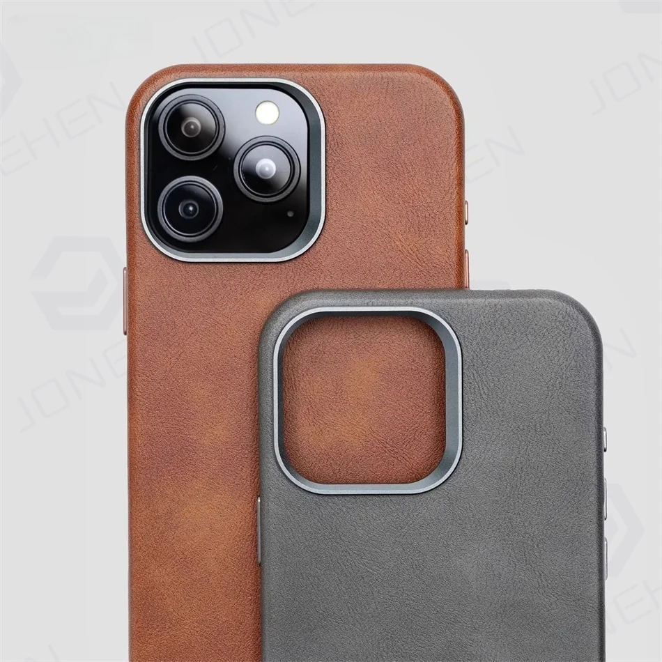 High-end Retro Oil Wax Pattern Magnetic For Magsafe Leather Case For iPhone Air 15 14 Plus 13 16 17 Pro Max Camera Button Cover