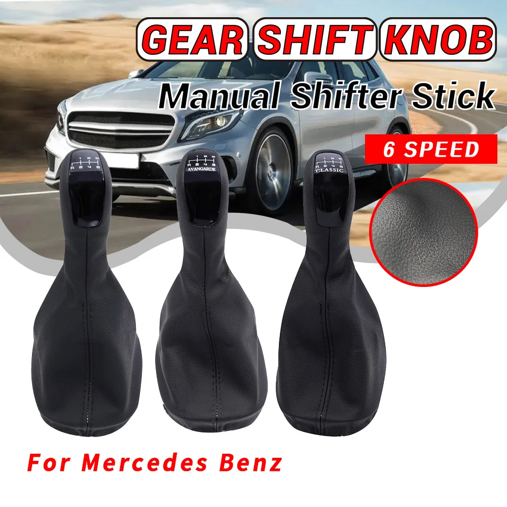 For Mercedes Benz C Class W203 S203 C32 AMG 2001-2007 Classic Car Gear Shift Knob With Leather Dust Cover Cars Accessories