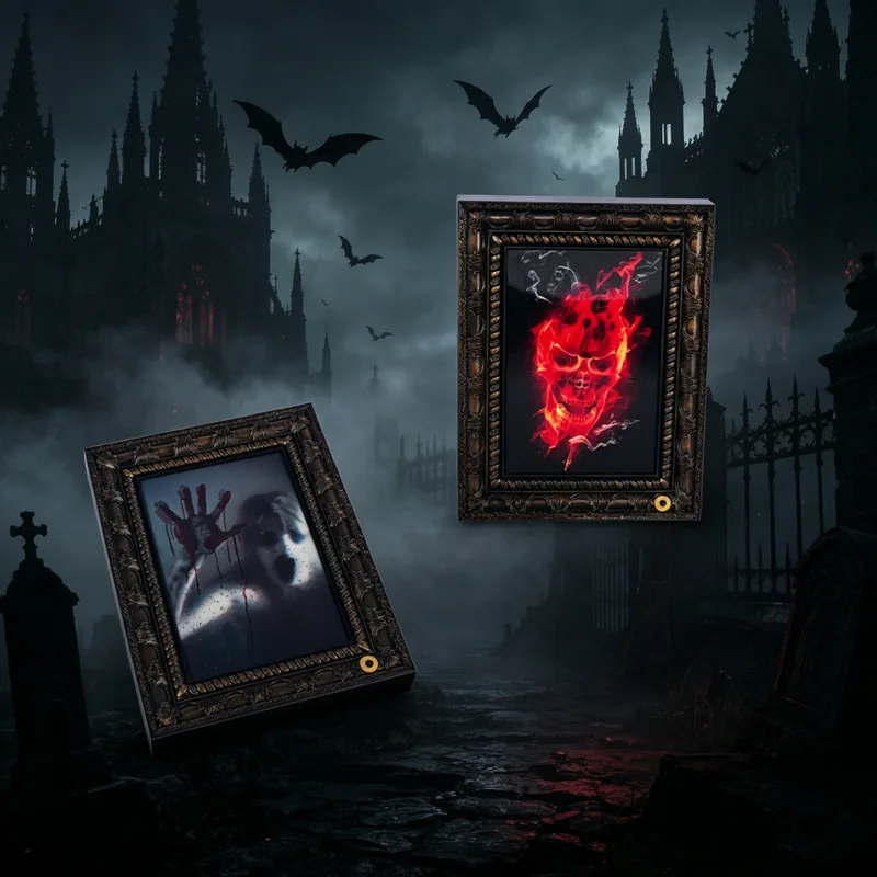 Halloween Magic Mirror Decoration Scary Tricky Retro Doorbell Bar Dance Film and Television Arrangement Props Ghost