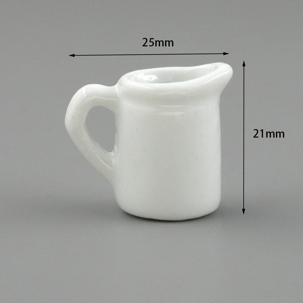 1/12 Dollhouse Miniature Accessories Mini Ceramic Kettle Simulation Milk Pot  Model for Doll House Decoration ob11 bjd