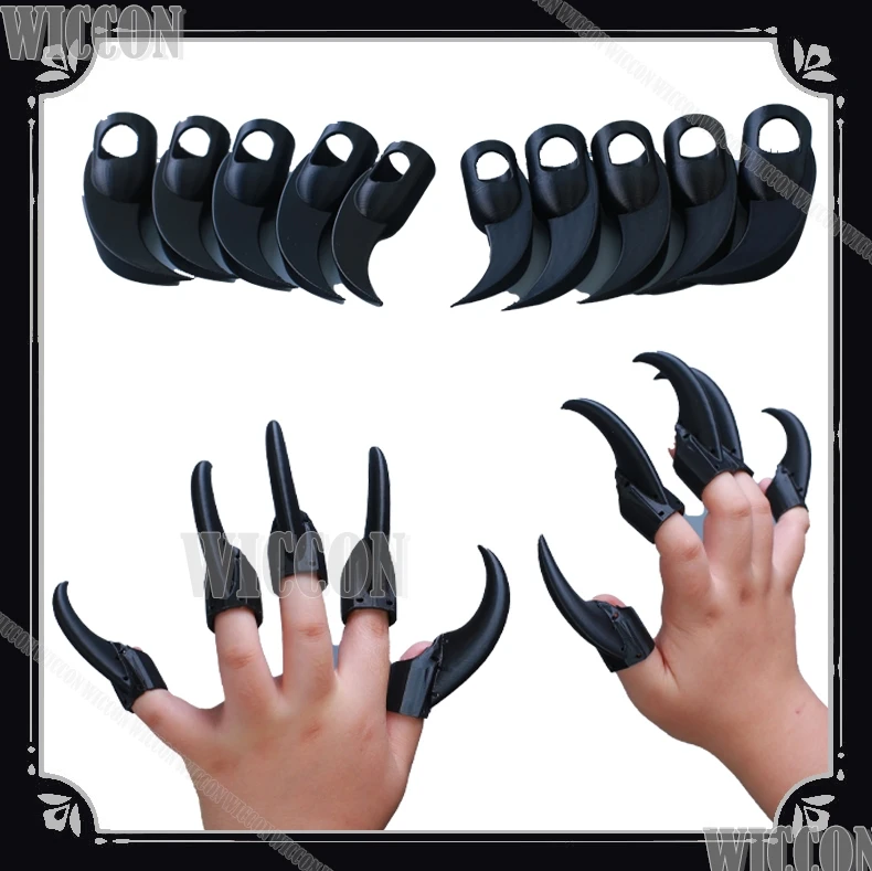 

Перчатки с когтями черного зверя, пушистая лапа, аксессуары для косплея, ногти с животными, Хэллоуин, оборотень, аниме, карнавальный наряд, реквизит для косплея