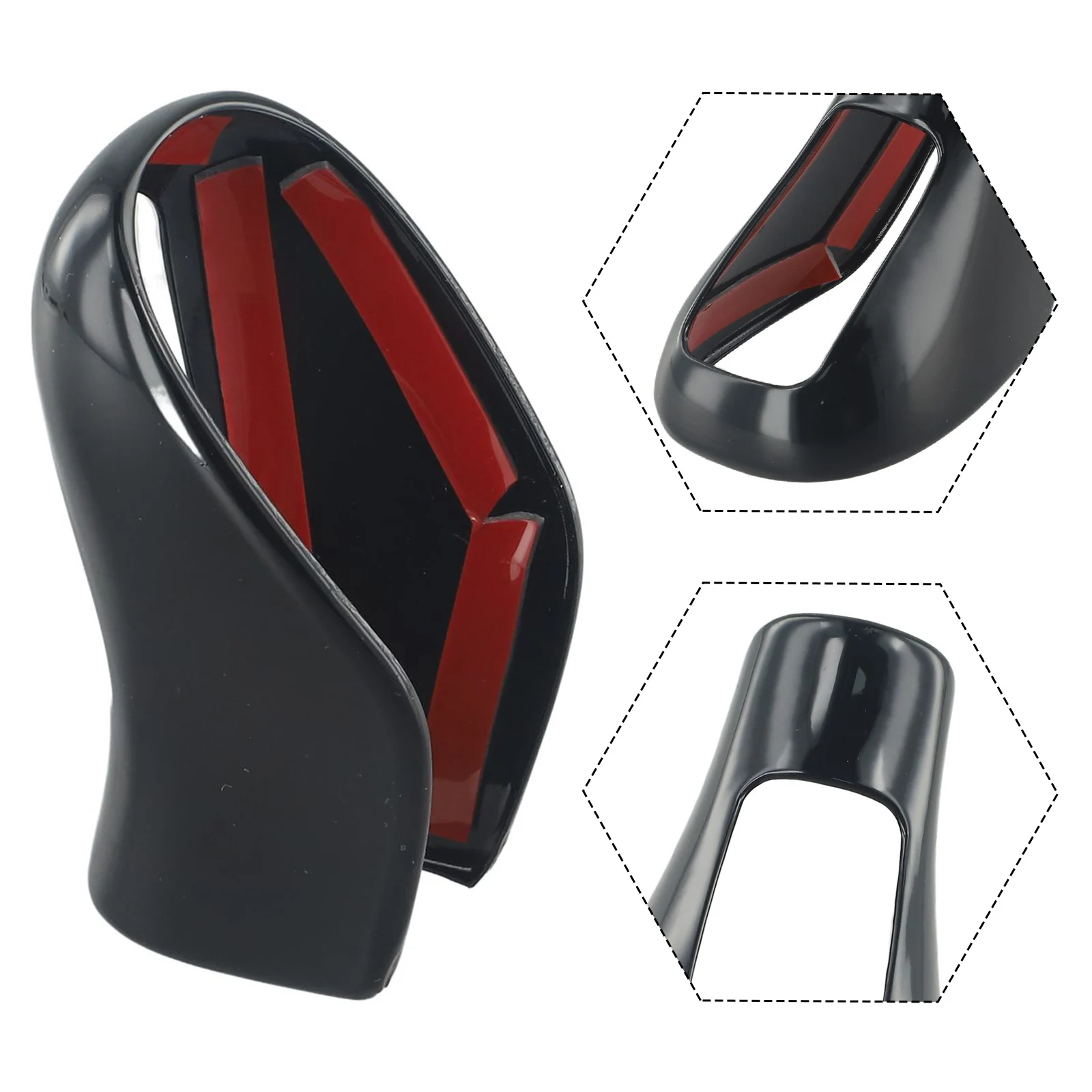 مقبض رأس تروس السيارة غطاء الكسوة لفولفو XC60 S60 V40 S80 2013 2017 في ألياف الكربون ABS نمط للتصفيف الداخلي #5