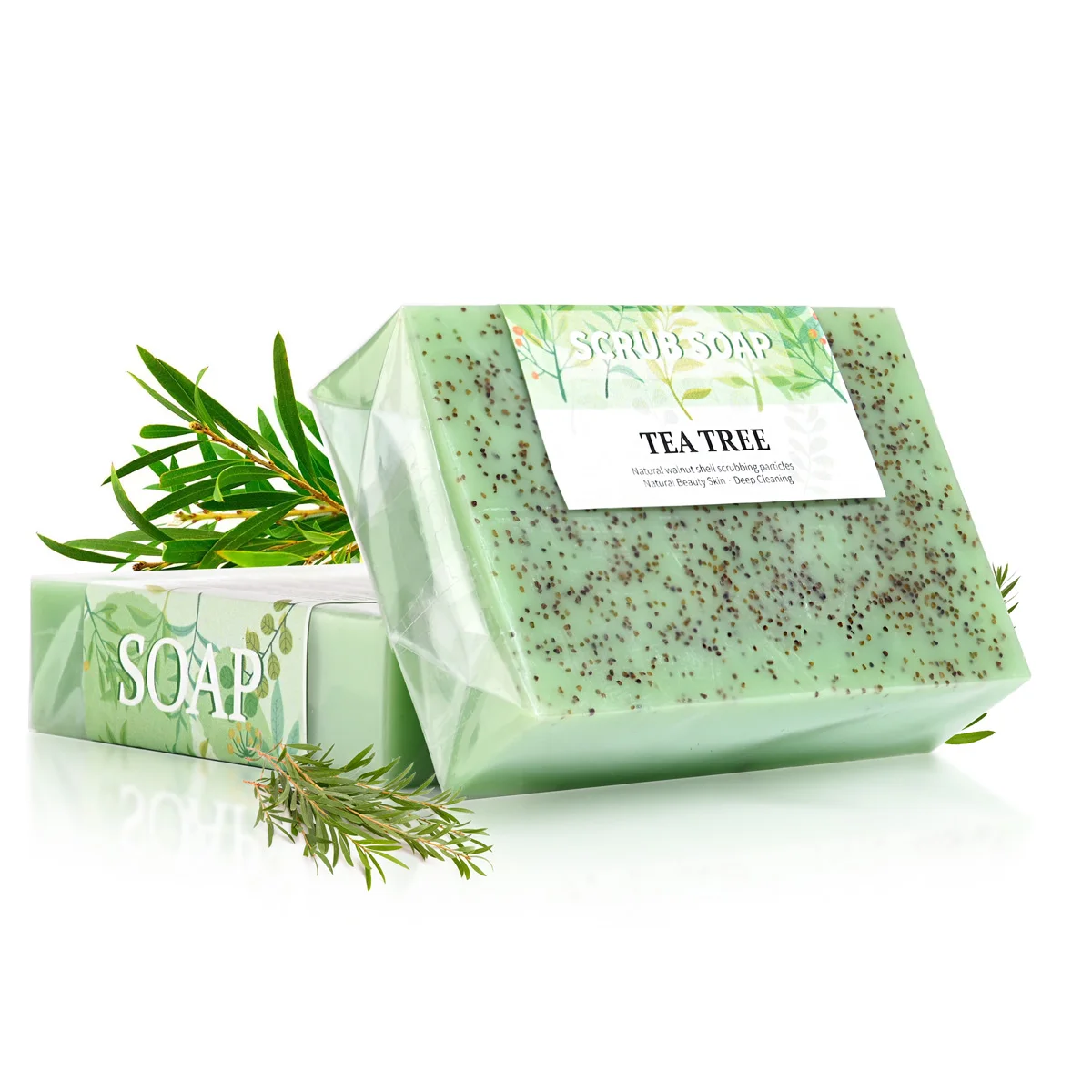 

M+100G Best-Selling Exfoliating and Anti-Acne Natural Handmade Whitening Cream Tea Tree Oil Bubble Soap