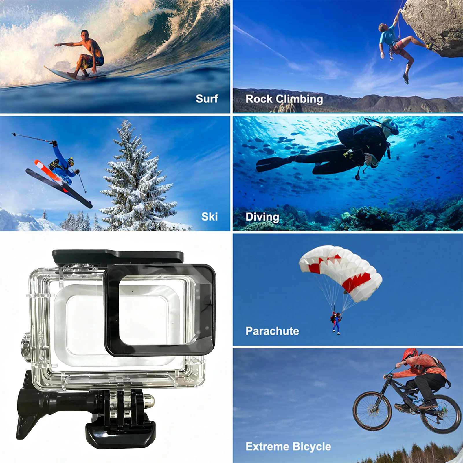 Picture 4: 148FT/45M Waterproof Housing Leakproof Camera Protect Case Action Cameras Cover for 5/6/7 Action Camera Accessories