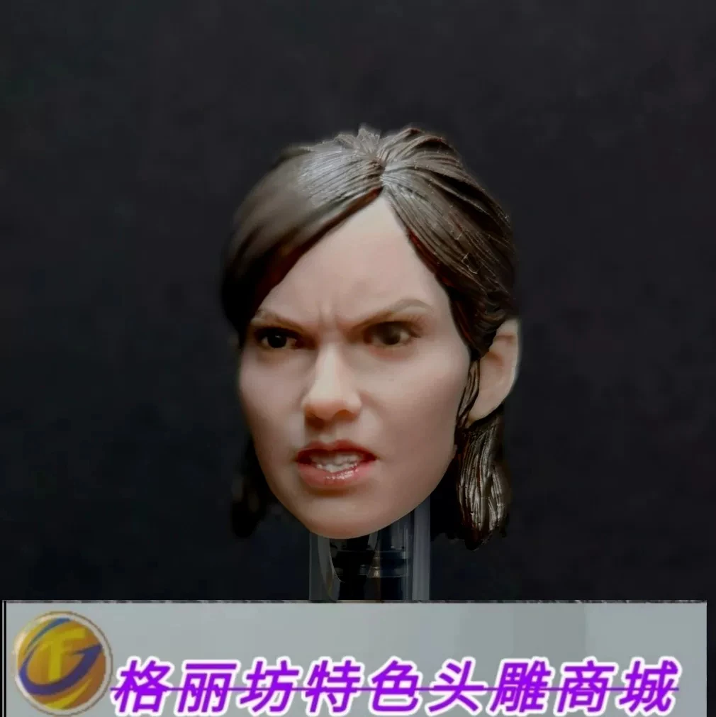 1/6 Expression Facial Angry Black Hair Female Head Sculpt For 12'' PH Body Toys Action Figure Body Dolls
